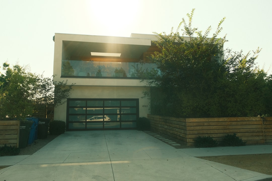 Modern house with a garage and balcony