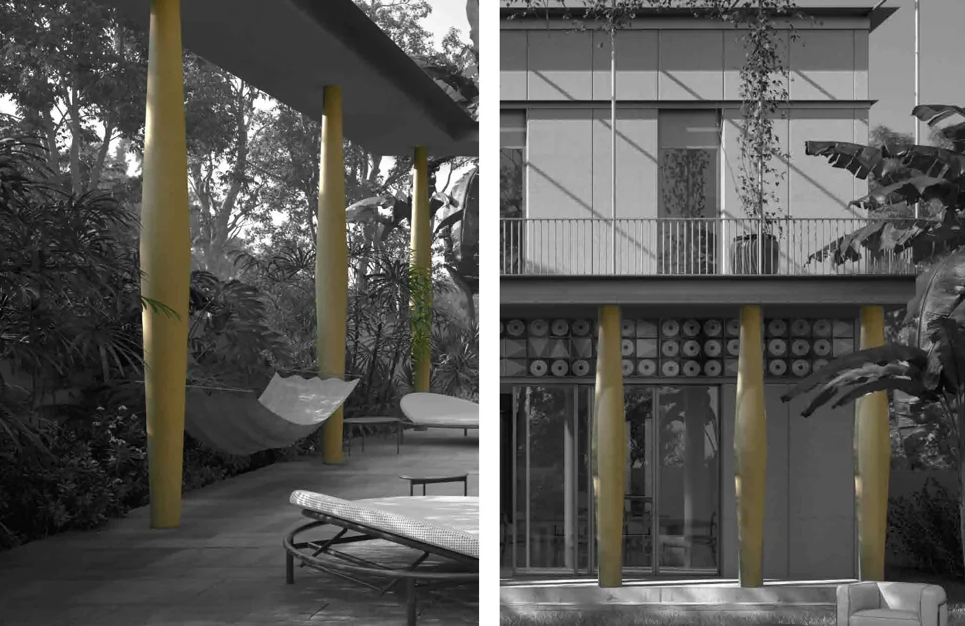 Rounded column detail